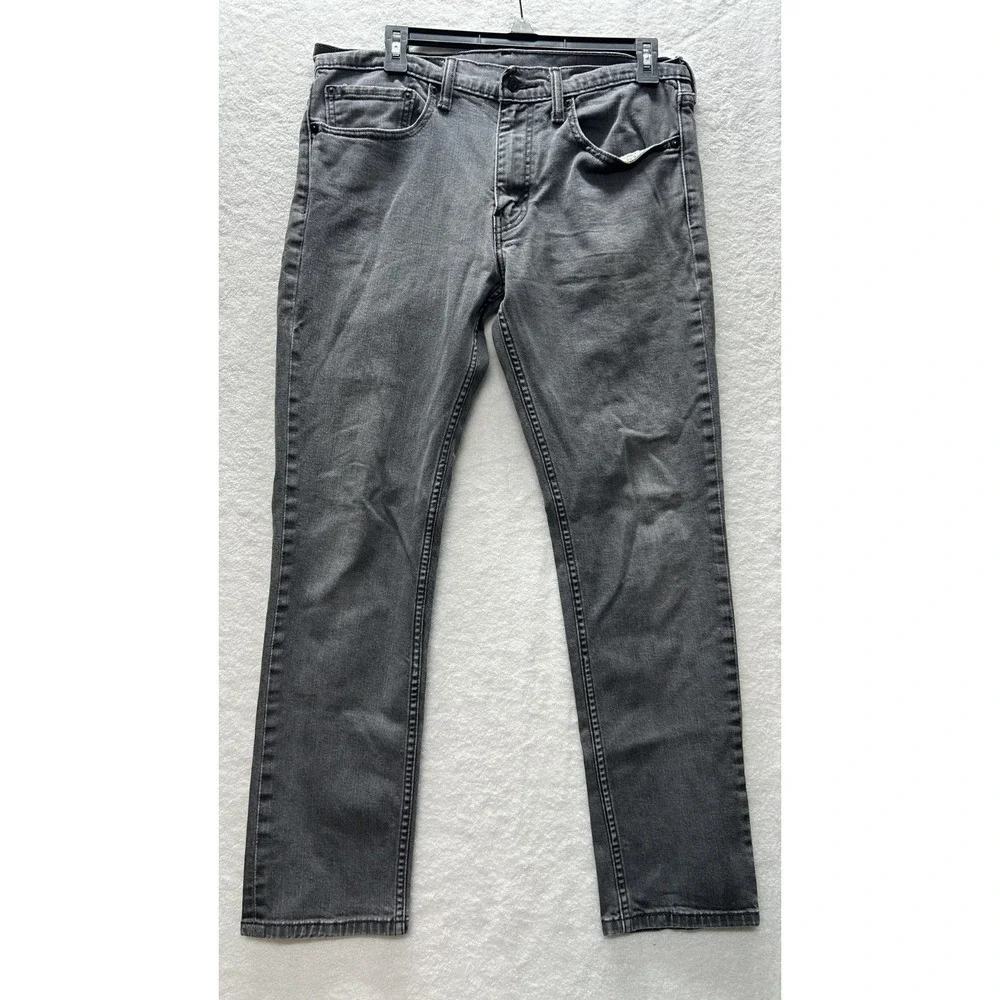 Levis Mens Size 34X32 Gray Denim 511 Slim Straight Jeans (J8)